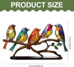 Picture of Colorful Stained Glass Bird Ornaments – Exquisite Bird Figurines for Home Decor & Gifts – Modern Style Decorative Art in Blue, Green, Pink & Orange