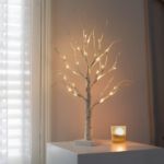 Picture of 2FT White Birch Twig Tree with 24 Warm White LED Lights – Battery Operated Tabletop Lighted Tree for Home, Wedding, Party, Easter & Christmas Decor – Flexible Branches, Indoor Decoration