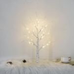 Picture of 2FT White Birch Twig Tree with 24 Warm White LED Lights – Battery Operated Tabletop Lighted Tree for Home, Wedding, Party, Easter & Christmas Decor – Flexible Branches, Indoor Decoration