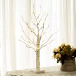 Picture of 2FT White Birch Twig Tree with 24 Warm White LED Lights – Battery Operated Tabletop Lighted Tree for Home, Wedding, Party, Easter & Christmas Decor – Flexible Branches, Indoor Decoration