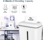 Picture of 8-Sheet Super Micro-Cut High-Security P-5 Shredder Ultra-Quiet Paper & Credit Card Shredder with 17L Pullout Bin