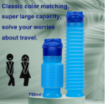 Picture of Shrinkable Urinal, 750ml Male Female Portable Mobile Toilet Potty Pee Urine Bottle, Reusable Emergency Urinal for Camping 