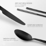 Picture of  Travel Cutlery Set - Portable Camping Flatware Set for 1, Durable 18/0 Stainless Steel & Chic Carry Case