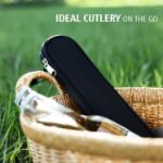 Picture of  Travel Cutlery Set - Portable Camping Flatware Set for 1, Durable 18/0 Stainless Steel & Chic Carry Case