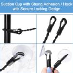 Picture of 2 PCS Travel Washing Line, Camping Washing Line, Extendable Travel Clothes Line With Hooks & Suction Cup, Windproof Portable Washing Line