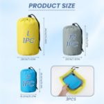 Picture of 3Pcs Stuff Sack Waterproof Outdoor Small Items Storage Stuff Bag Portable Hanging Drawstring String Nylon Sacks for Boating Hiking Camping Travel 