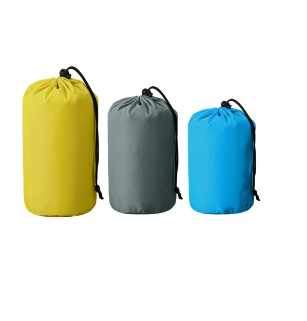 Picture of 3Pcs Stuff Sack Waterproof Outdoor Small Items Storage Stuff Bag Portable Hanging Drawstring String Nylon Sacks for Boating Hiking Camping Travel 