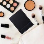 Picture of  17 x 12cm Portable Folding Makeup Mirror Black PU Leather Travel Mirror with Stand
