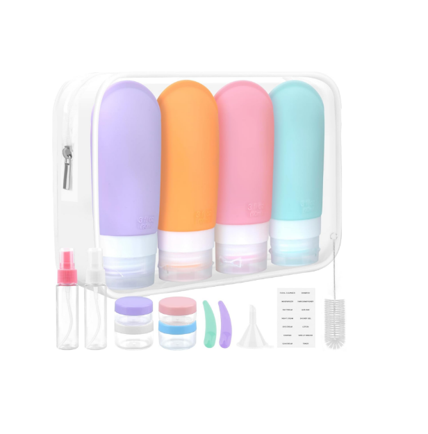 Picture of 16 Pack Travel Bottles for Toiletries,  Leak Proof Refillable Silicone Travel Containers Squeezable Travel Accessories