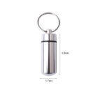 Picture of 3 pcs Waterproof Aluminum Pill Box, Pocket Pill Case Silver Pill Holder Medicine Case Water Resistant Keychain Silver Pill Holder Pill Container
