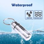 Picture of 3 pcs Waterproof Aluminum Pill Box, Pocket Pill Case Silver Pill Holder Medicine Case Water Resistant Keychain Silver Pill Holder Pill Container
