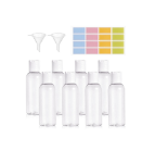 Picture of 100ml Travel Bottles,Travel Bottles for Toiletries Empty Refillable,8pcs Clear Container Travel with 2 Funnels and Colorful Labels