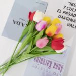 Picture of 16 Pcs Artificial Tulips Flowers Fake Flowers Latex Tulips Real Touch for Party Home Wedding Decoration and DIY Decor, Multicolor
