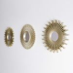 Picture of Wall Mirrors Pack of 3, Gold Mirrors for Living Room, Home Decor & Bedroom | Round Mirrors for Hanging and Wall Decor 