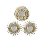Picture of Wall Mirrors Pack of 3, Gold Mirrors for Living Room, Home Decor & Bedroom | Round Mirrors for Hanging and Wall Decor 