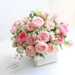 Picture of 4 Bunches Peony Artificial Flowers Pink Silk Peonies Bouquet Fake Flowers for Home Decor Wedding Table Centerpiece