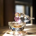 Picture of Crystal Double Birds Figurines Glass Animal Ornament Bird Collection Paperweight Table Centerpiece Ornament(Pink and Clear)