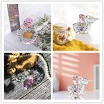 Picture of Crystal Double Birds Figurines Glass Animal Ornament Bird Collection Paperweight Table Centerpiece Ornament(Pink and Clear)