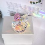 Picture of Crystal Double Birds Figurines Glass Animal Ornament Bird Collection Paperweight Table Centerpiece Ornament(Pink and Clear)