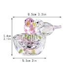 Picture of Crystal Double Birds Figurines Glass Animal Ornament Bird Collection Paperweight Table Centerpiece Ornament(Pink and Clear)