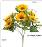 Picture of Artificial Sunflower Bouquets - Artificial Flowers 2 Pack for Home Hotel DIY Craft Office Wedding Party Garden Decoration