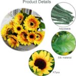 Picture of Artificial Sunflower Bouquets - Artificial Flowers 2 Pack for Home Hotel DIY Craft Office Wedding Party Garden Decoration