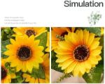 Picture of Artificial Sunflower Bouquets - Artificial Flowers 2 Pack for Home Hotel DIY Craft Office Wedding Party Garden Decoration