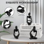 Picture of Nordic Thinker Statue, 3Pcs Abstract Figurines Thinker Statues Modern Collectible Figurines Resin Bookshelf Sitting Sculpture Ornaments