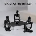 Picture of Nordic Thinker Statue, 3Pcs Abstract Figurines Thinker Statues Modern Collectible Figurines Resin Bookshelf Sitting Sculpture Ornaments
