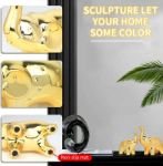 Picture of 2 Gold Elephant Statue Home Decor, Sculpture Elephant Ornaments For Living Room Office Desktop Bookshelf