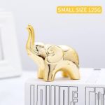 Picture of 2 Gold Elephant Statue Home Decor, Sculpture Elephant Ornaments For Living Room Office Desktop Bookshelf
