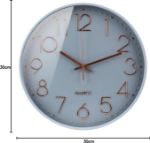 Picture of Wall Clock Battery Operated Silent Non-ticking Wall Clock 12 Inch Modern Quartz Design Decorative Indoor Kitchen Office Grey