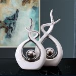 Picture of Modern Abstract Art Ceramic Statue, Room Decor, Table Decorations for Living Room Dining Room Office Centerpiece