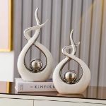 Picture of Modern Abstract Art Ceramic Statue, Room Decor, Table Decorations for Living Room Dining Room Office Centerpiece