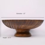 Picture of Wood Decorative Wooden Bowl Hand Carved Home Decor for Dining Table Center, Living Room