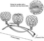 Picture of  3 Arms Crystal Candle Holders, Arch Crystal Tealight Candle Holder Table Candelabras Centerpieces for Wedding Candlelight Dinner Decorative Home Accessories