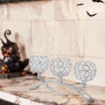 Picture of  3 Arms Crystal Candle Holders, Arch Crystal Tealight Candle Holder Table Candelabras Centerpieces for Wedding Candlelight Dinner Decorative Home Accessories