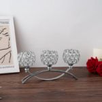 Picture of  3 Arms Crystal Candle Holders, Arch Crystal Tealight Candle Holder Table Candelabras Centerpieces for Wedding Candlelight Dinner Decorative Home Accessories