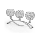 Picture of  3 Arms Crystal Candle Holders, Arch Crystal Tealight Candle Holder Table Candelabras Centerpieces for Wedding Candlelight Dinner Decorative Home Accessories