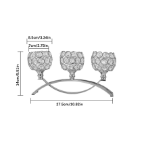 Picture of  3 Arms Crystal Candle Holders, Arch Crystal Tealight Candle Holder Table Candelabras Centerpieces for Wedding Candlelight Dinner Decorative Home Accessories