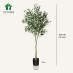 Picture of Artificial Olive Tree 150cm Big tall Fake Plants, Artificial Olive Silk Plants Indoors in Pots, Faux Tropical large artificial plant suitable