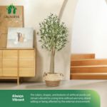 Picture of Artificial Olive Tree 150cm Big tall Fake Plants, Artificial Olive Silk Plants Indoors in Pots, Faux Tropical large artificial plant suitable