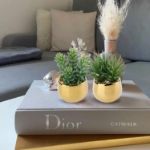 Picture of 2 PCS Fake Plants Artificial Succulent Plants, Faux Succulents in Geometric Gold Ceramic Pots Fake Succulent Indoor Plants