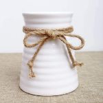 Picture of Artificial Flowers in Vase Silk Rose Flower Arrangements Fake Faux Flowers Bouquets with Ceramics Vase Table Centerpieces