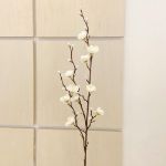 Picture of White Artificial Flowers 12Pcs Set - Fake Plum Blossom that Looks Real, 55cm Long for Vase, Perfect for Home Office Decoration