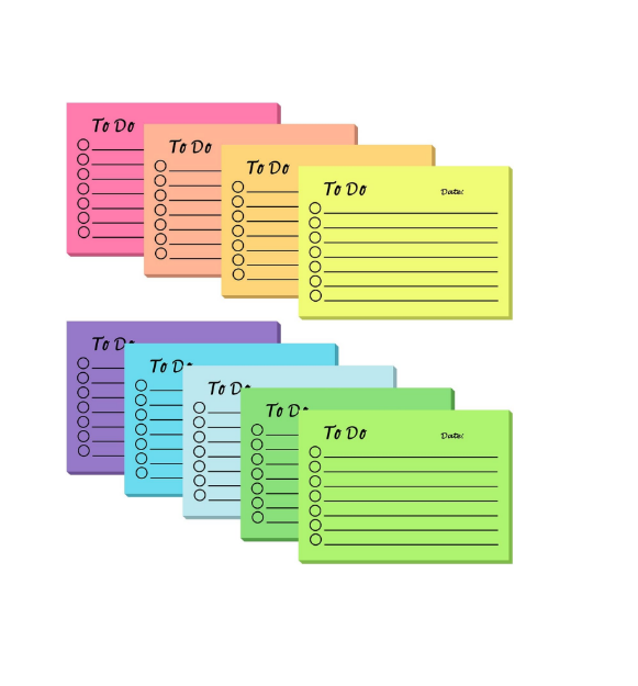 Picture of 9 Pack to Do List Sticky Notes, Self-Stick Sticky Notes, Colorful Sticky Notes Pad with Lines, Do List Notepads for School Office 