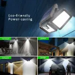 Picture of Solar Motion Sensor Light – 3 Adjustable LED Heads, 74 LEDs, 800 Lumens, IP65 Waterproof, Outdoor Security Lighting for Yard, Driveway, Patio