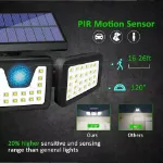 Picture of Solar Motion Sensor Light – 3 Adjustable LED Heads, 74 LEDs, 800 Lumens, IP65 Waterproof, Outdoor Security Lighting for Yard, Driveway, Patio