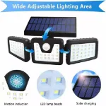 Picture of Solar Motion Sensor Light – 3 Adjustable LED Heads, 74 LEDs, 800 Lumens, IP65 Waterproof, Outdoor Security Lighting for Yard, Driveway, Patio