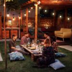 Picture of 48FT LED S14 Garden Festoon Lighting, 15 Shatterproof LED Bulbs, Waterproof, Mains Powered for Outdoor Use, Patio, Garden, Party Lights